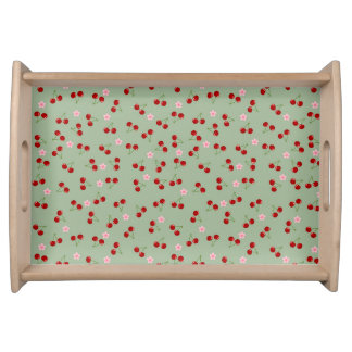 Cherries And Flowers Serving Tray