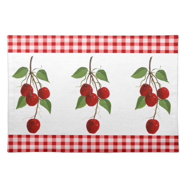 Cherries And Gingham Placemat (Front)