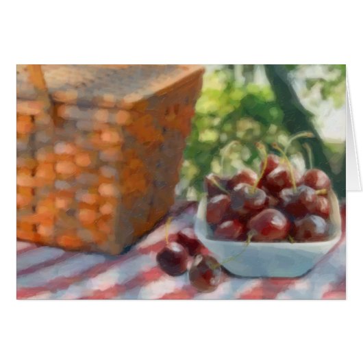 Cherries and Picnic Basket (Front Horizontal)