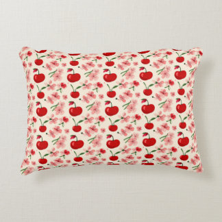 Cherries And Pink Blossoms Accent Pillow