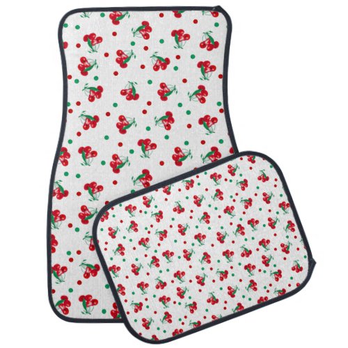 Cherries And Polka Dots Car Floor Mat