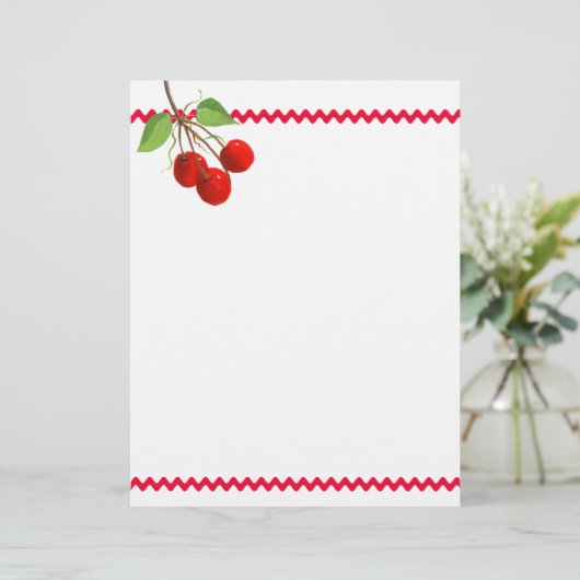 Cherries And Ric Rac Letterhead (Standing Front)