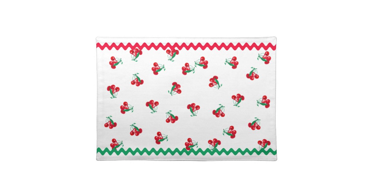 Cherries And Ric Rac Placemat Zazzle