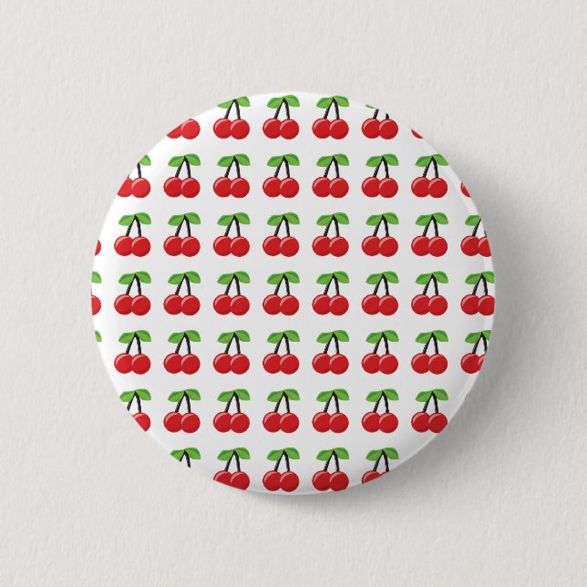 Cherries and Stripes Button (Front)