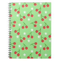 Cherries and White Flower Notebook