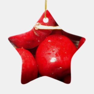 Cherries Art Photo Ceramic Ornament
