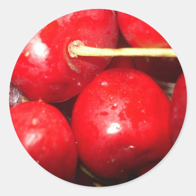 Cherries Art Photo Classic Round Sticker (Front)