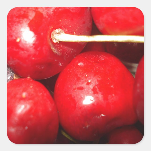 Cherries Art Photo Square Sticker (Front)