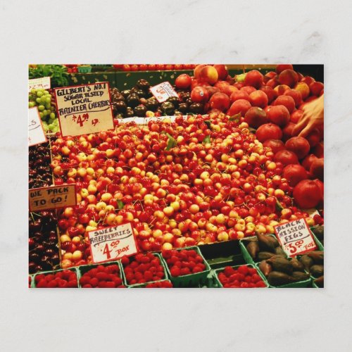 Cherries at Pike Place Market Postcard