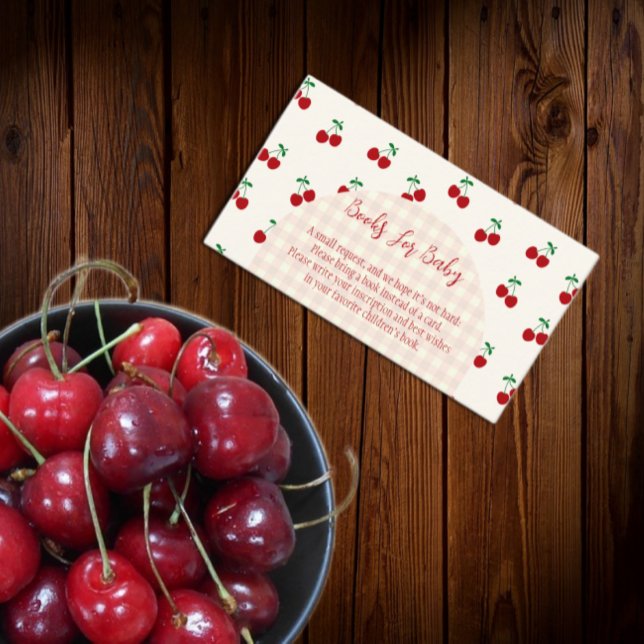Cherries Baby Shower Books For Baby Enclosure Card (Creator Uploaded)