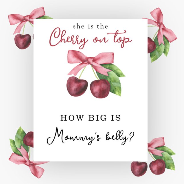 Cherries baby shower - How big is Mommy's belly Poster (Creator Uploaded)