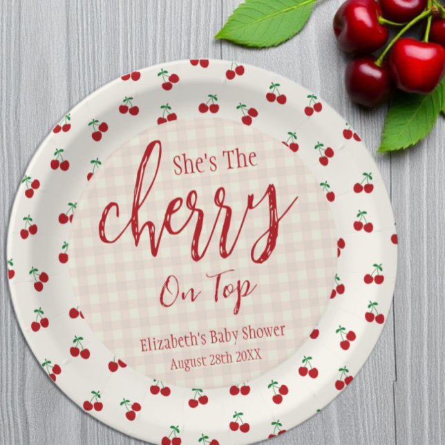 Cherries Baby Shower Paper Plates (Creator Uploaded)