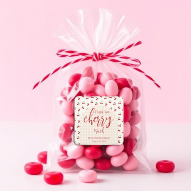 Cherries Baby Shower Square Sticker (Creator Uploaded)