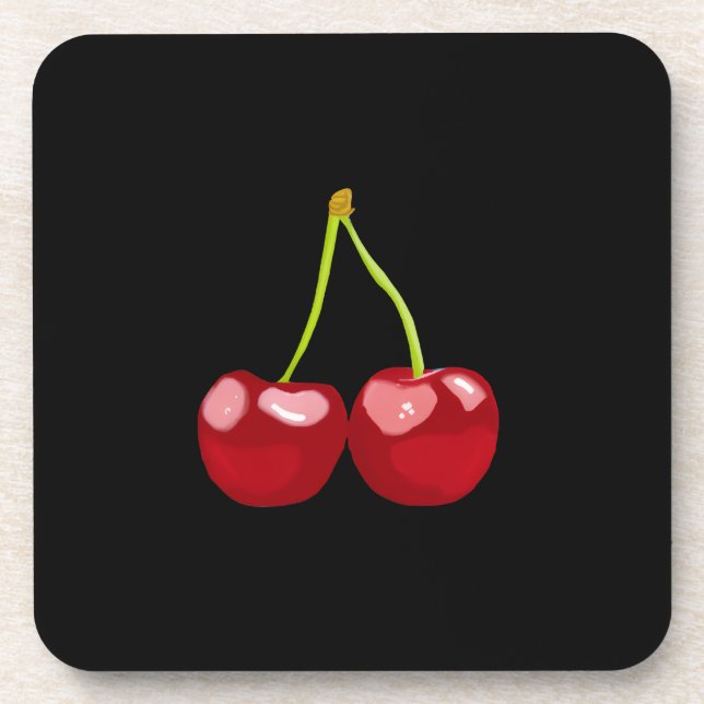 cherries beverage coaster (Front)