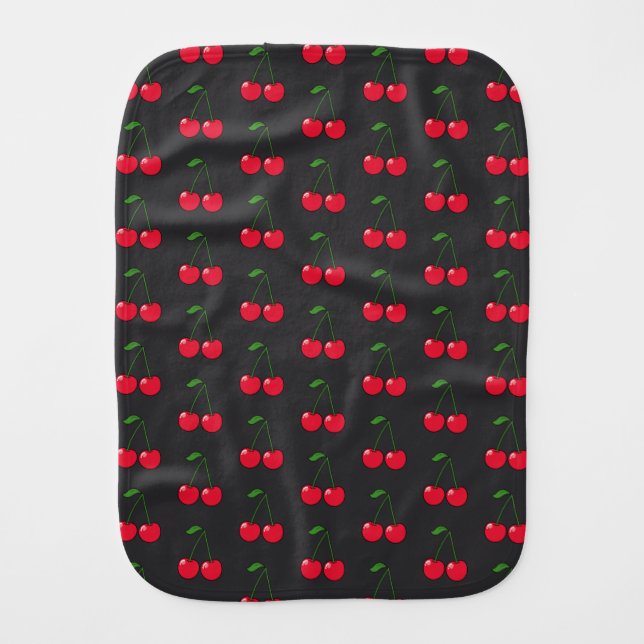 cherries bombs baby burp cloth (Front)