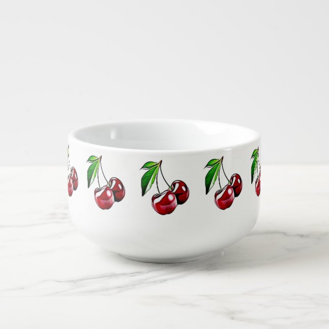 Cherries Border Soup or Dessert Bowl (Front)