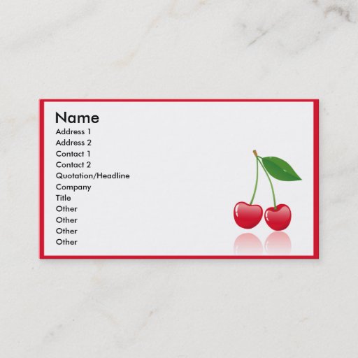 Customizable Cherries Business Cards