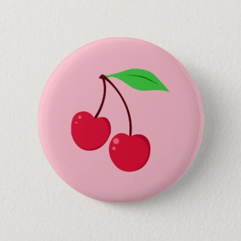 Cherries Button by designs4you at Zazzle