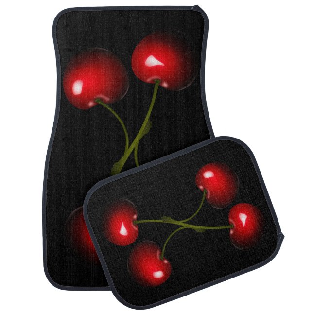 Cherries Car Floor Mat with Custom Colors (Set)