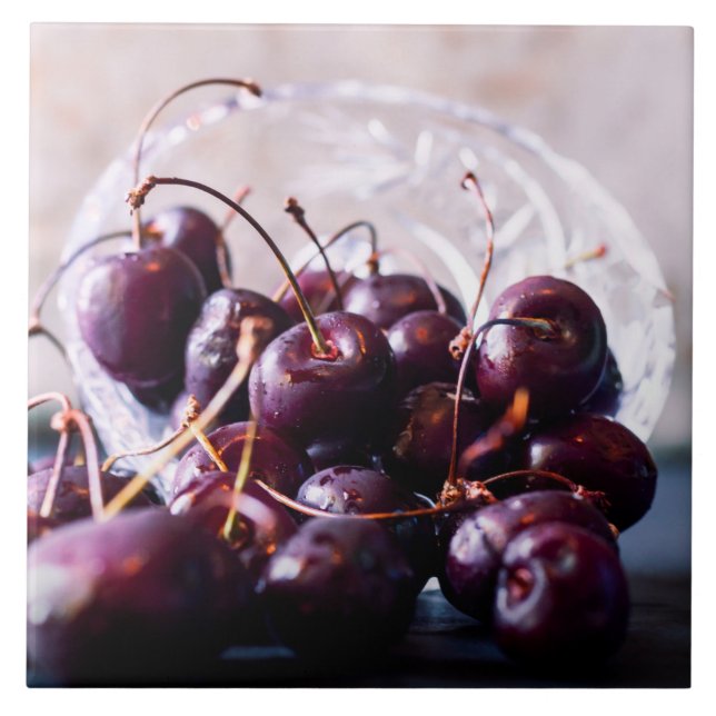 Cherries Ceramic Tile (Front)