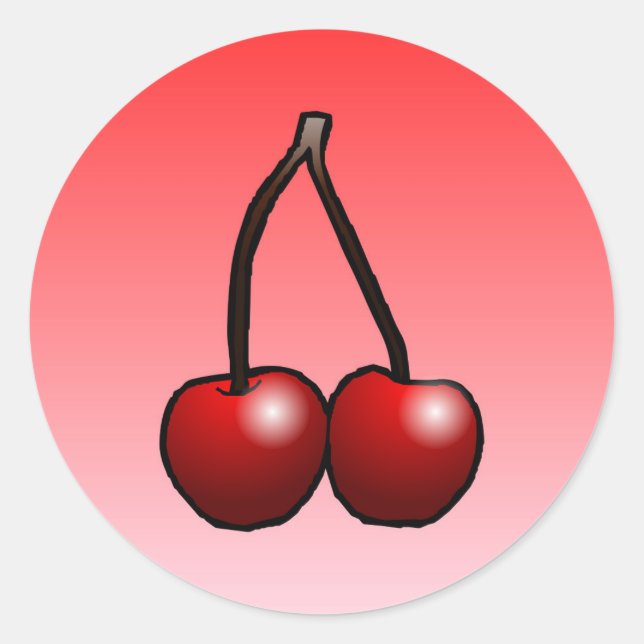 Cherries Classic Round Sticker (Front)