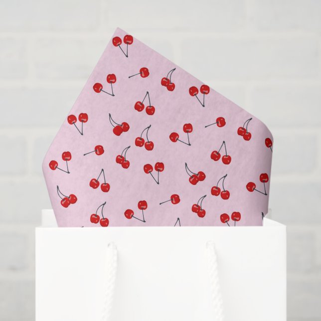 Cherries Decoupage Paper, Summer Fruit Tissue Paper (Gift Bag)