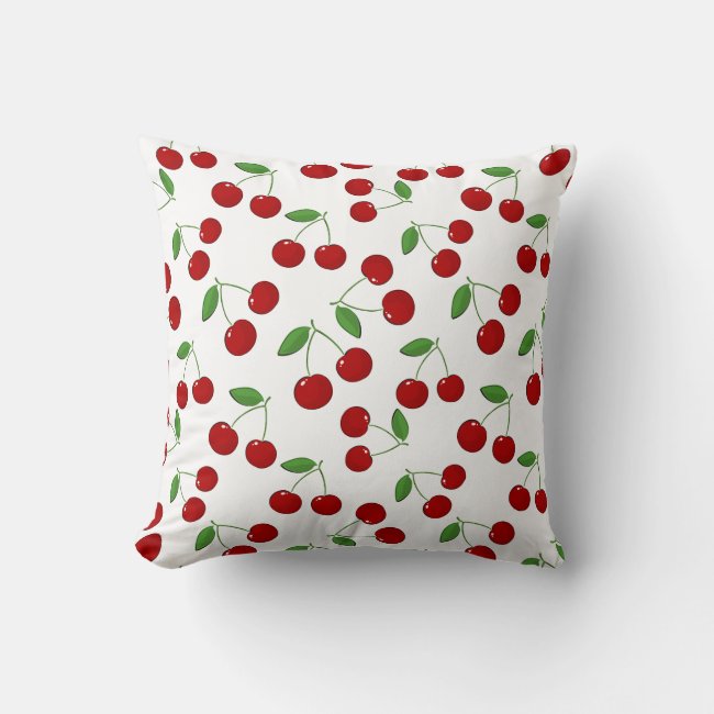 Cherries Design Throw Pillow