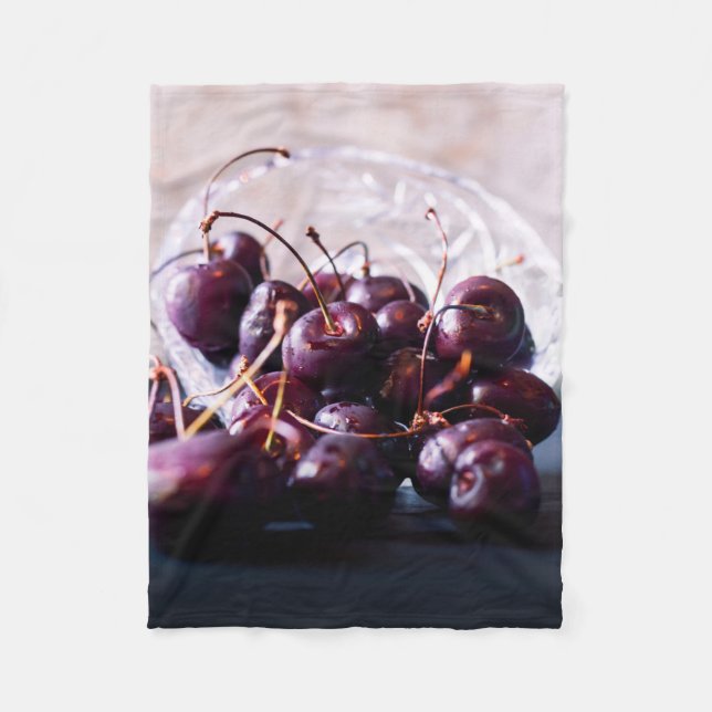 Cherries Fleece Blanket (Front)