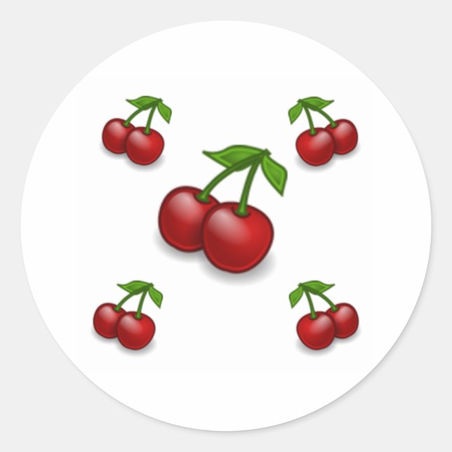 Cherries Galore Design Classic Round Sticker (Front)