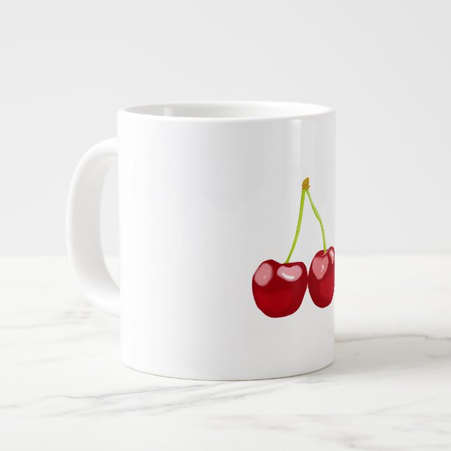 Cherries Giant Coffee Mug (Front Left)
