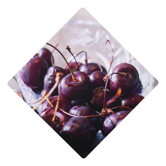 Cherries  graduation cap topper (Front)
