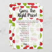 Cherries Guess The Price Baby Shower Game (Front/Back)