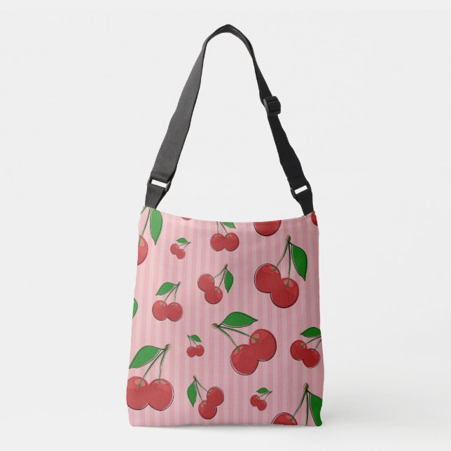 Cherries Illustration Crossbody Bag (Front)