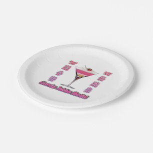 Cherries Jubilee Martini Cocktail Recipe Art Paper Plates