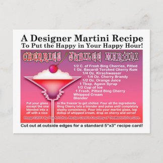 Cherries Jubilee Martini Recipe Postcard