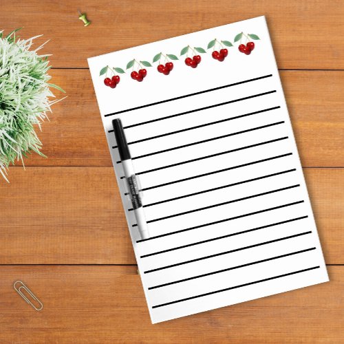Cherries Lined Dry Erase Board