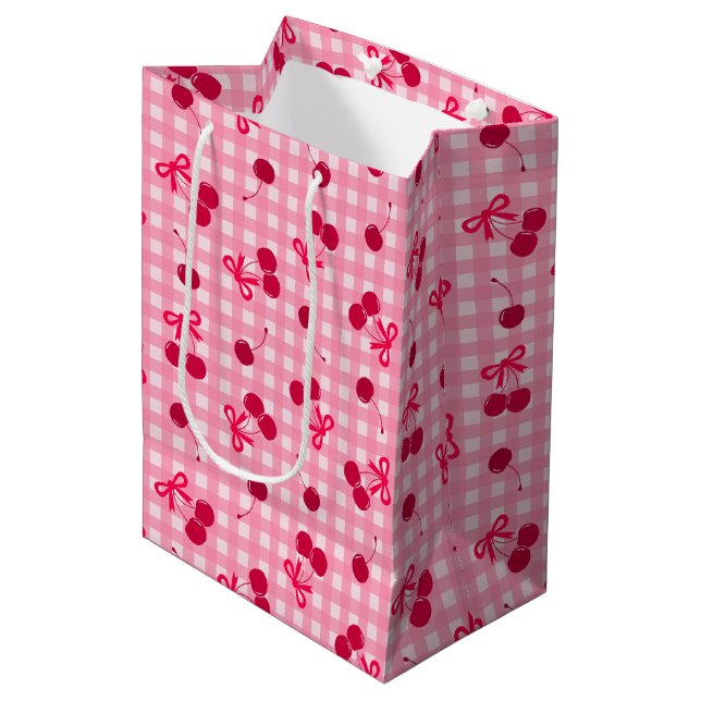 Cherries Medium Gift Bag (Front Angled)
