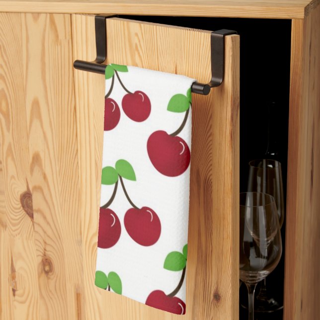 Cherries Microfiber Kitchen Towel  (Thirds Fold)