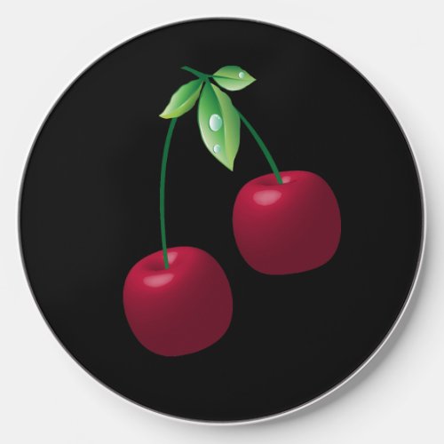 Cherries on Black Wireless Charger