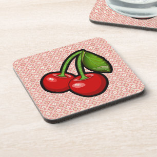 Cherries on Flower Drink Coaster