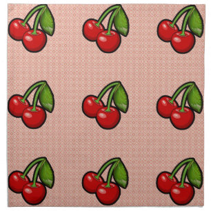 Cherries on Flower Napkin