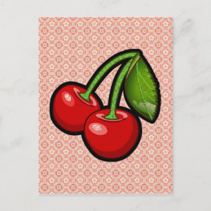 Cherries on Flower Postcard