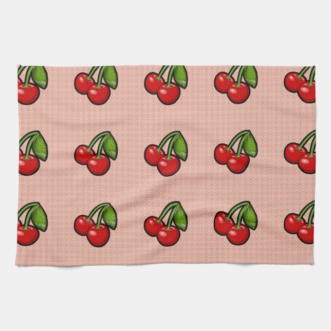 Cherries on Flower Towel (Horizontal)