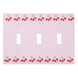 Cherries on Pink Light Switch Cover