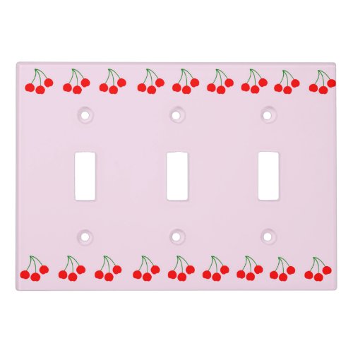 Cherries on Pink Light Switch Cover 