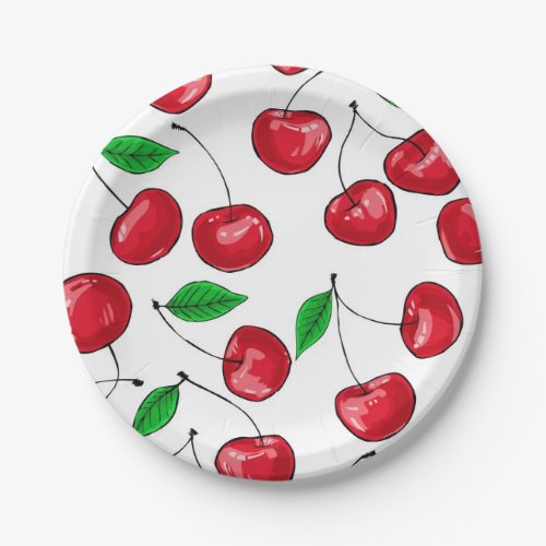 Cherries Paper Plates