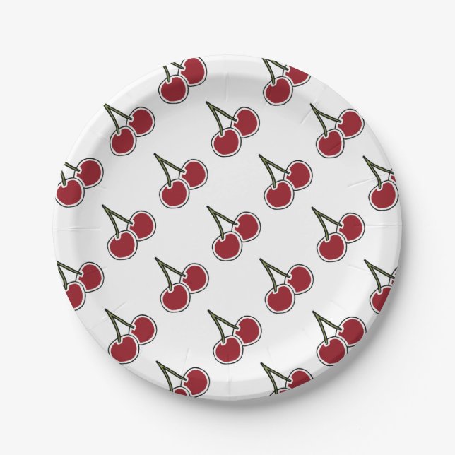 Cherries Paper Plates (Front)
