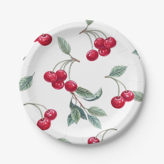 Cherries Paper Plates (Front)