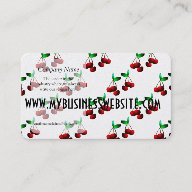 Cherries Pattern Business Card (Front)