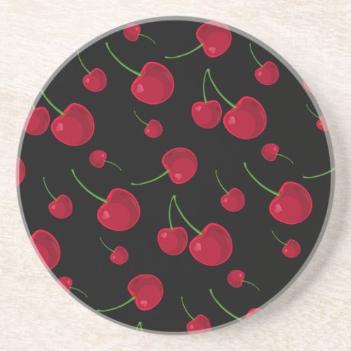 Cherries pattern coaster